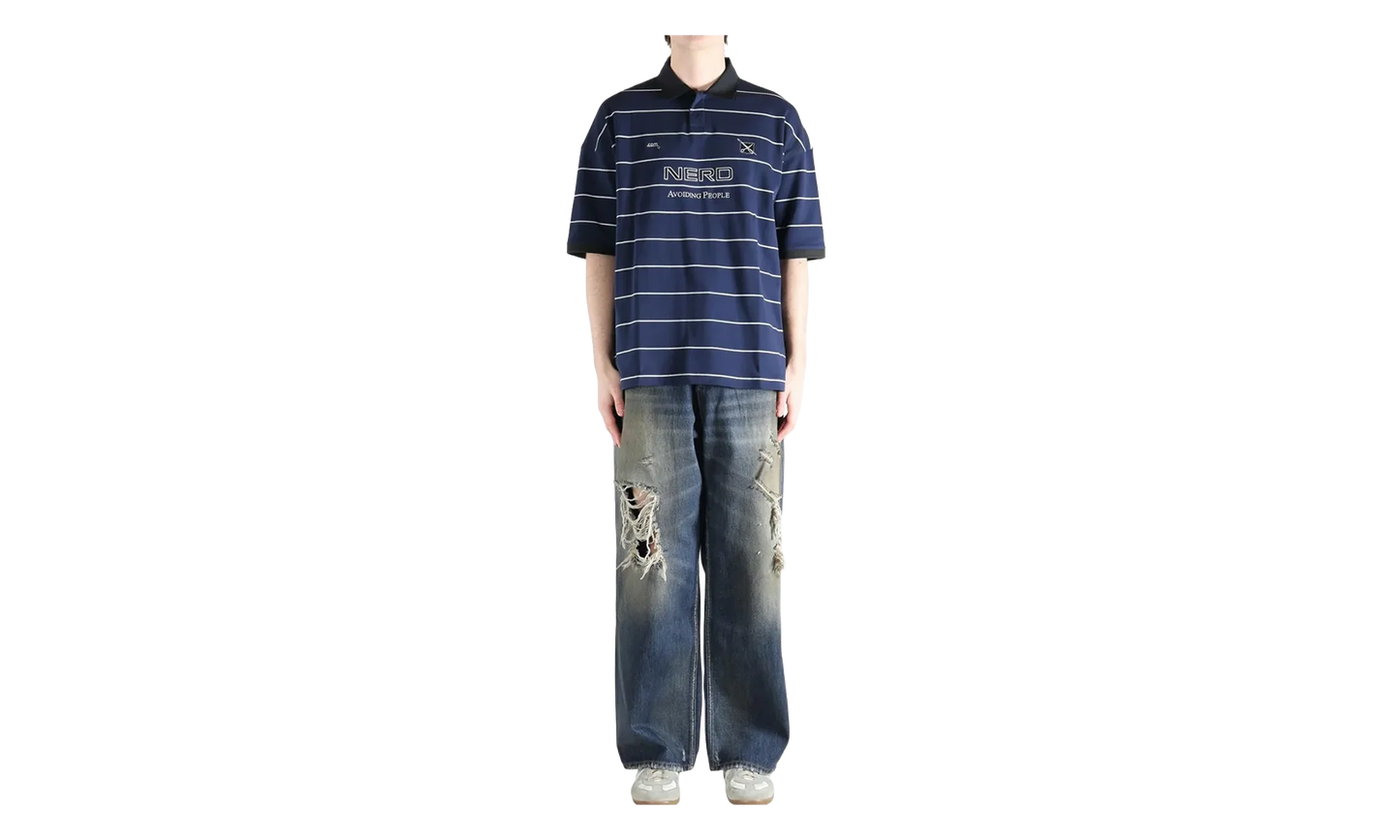 Nerd Polo "Navy/White Stripes" ME76PO205N NAVY