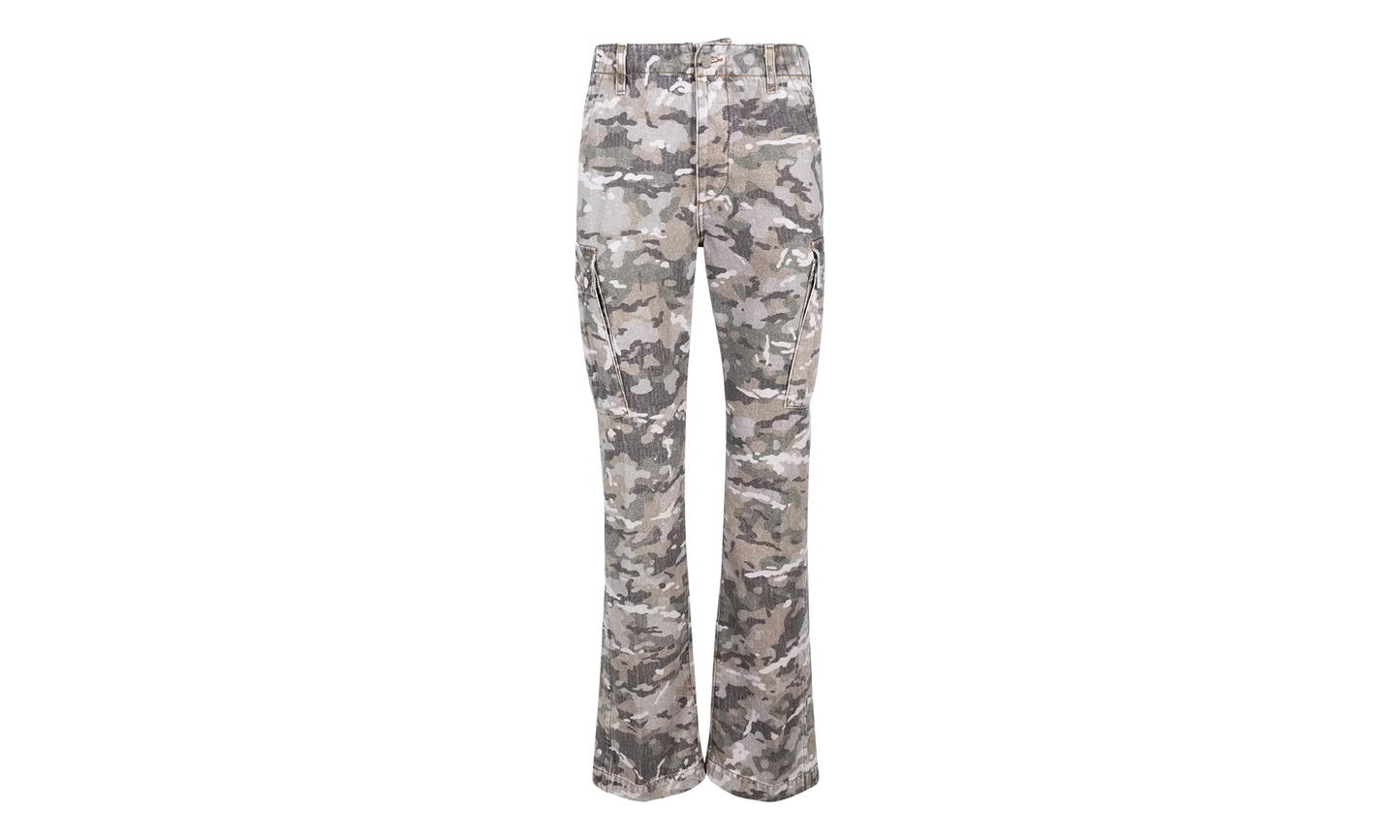 M65 Cargo Kick Flare Cargo Pants "Green Camo" PF23MDF039 526