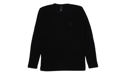 Embroidered Thermal Long Sleeve T-Shirt "Black" CHRM0824