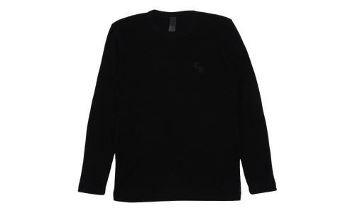 Embroidered Thermal Long Sleeve T-Shirt "Black" CHRM0824