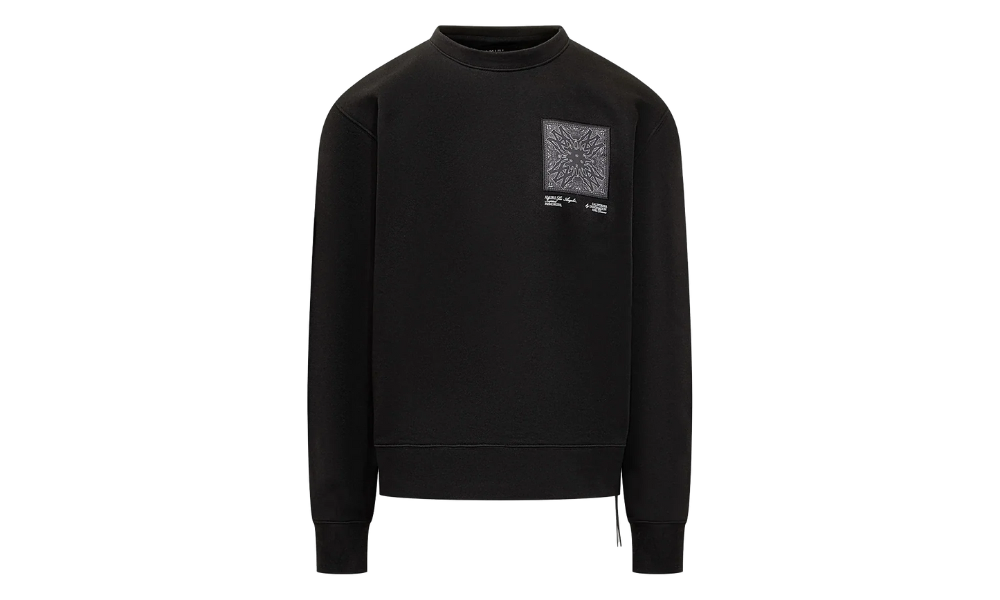 MA Bandana Silk Applique Logo Crewneck Sweatshirt "Black" AMJYCW1041