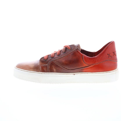 Bed Stu Azeli F319008 Womens Red Leather Lace Up Lifestyle Sneakers Shoes