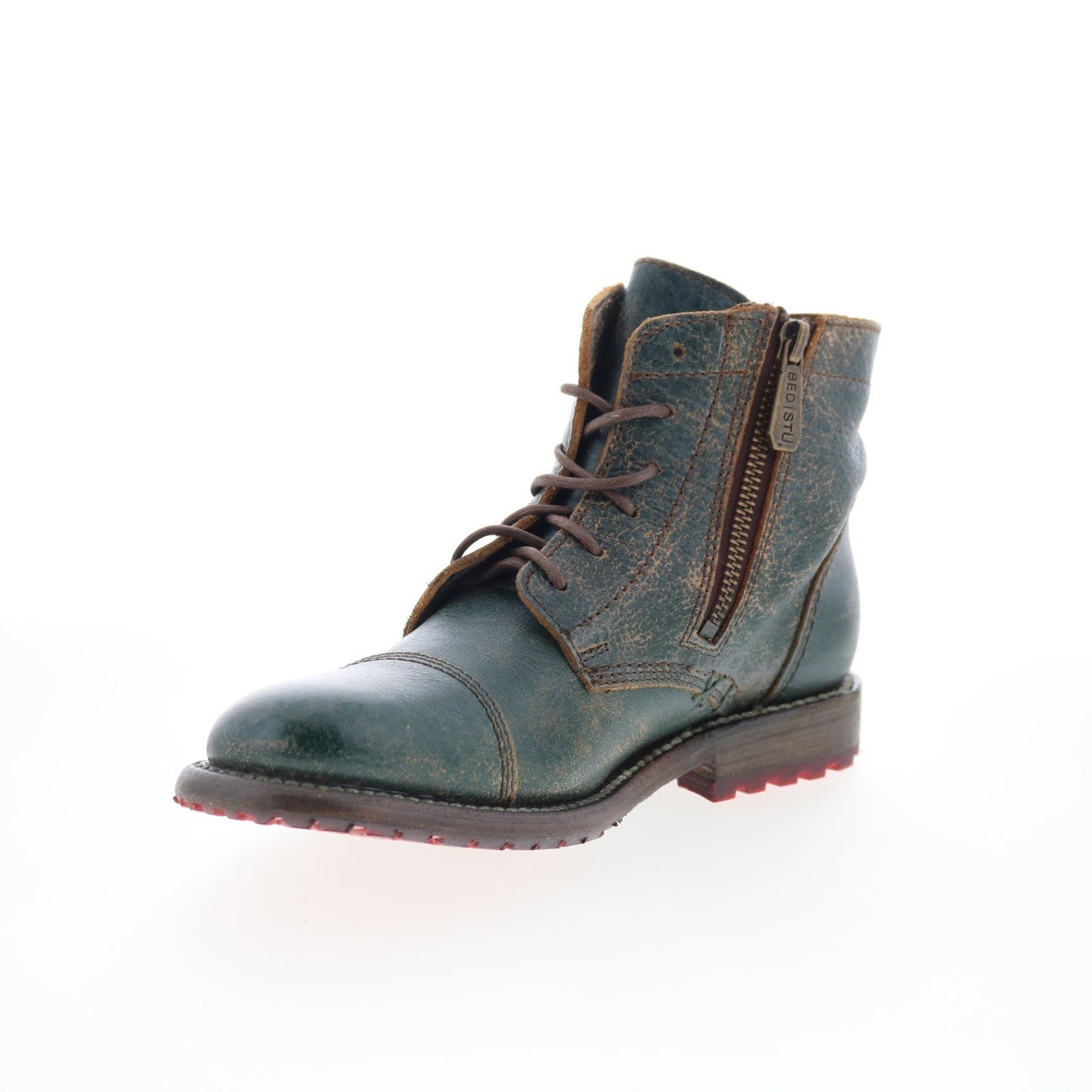 Bed Stu Bonnie II F321155 Womens Green Leather Lace Up Casual Dress Boots