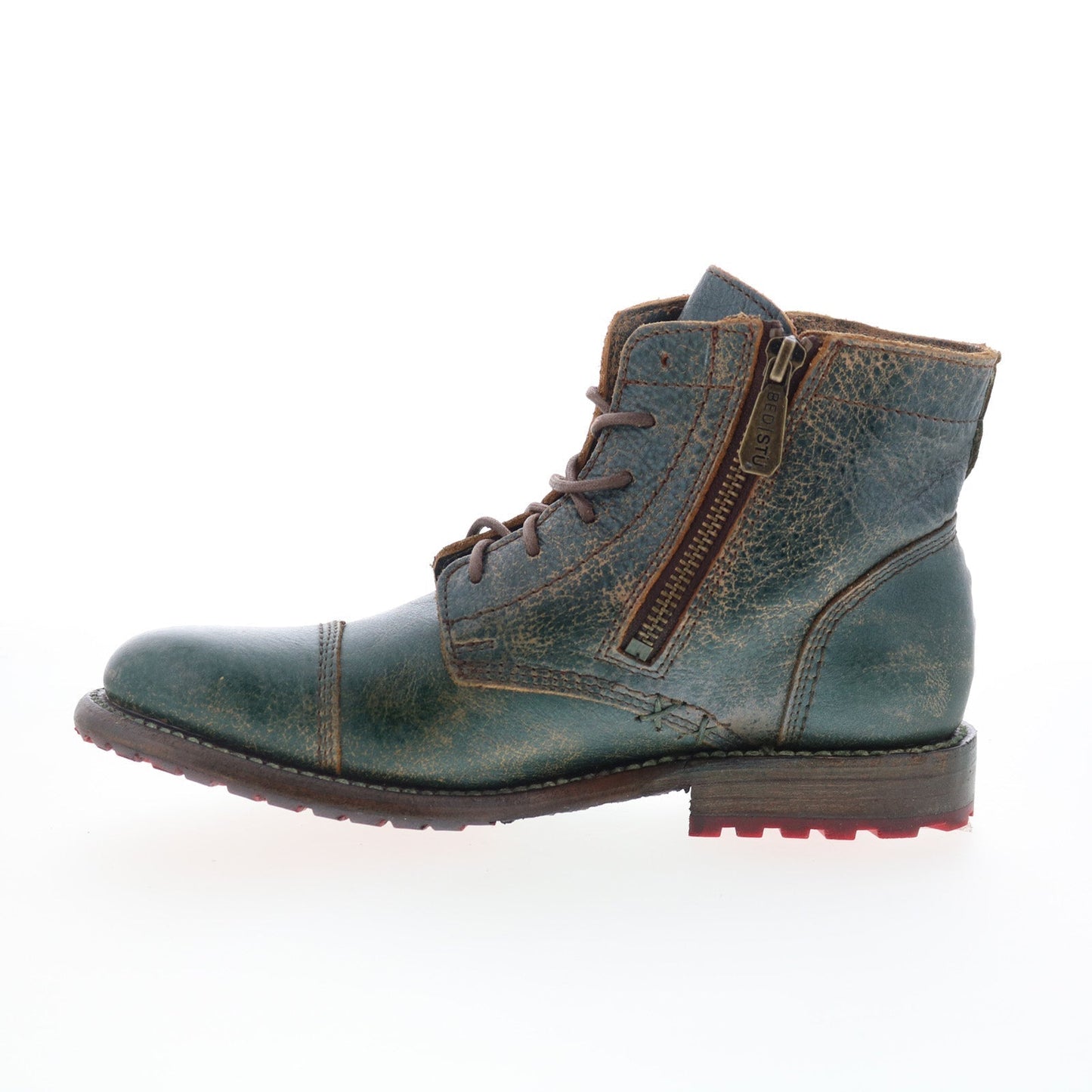 Bed Stu Bonnie II F321155 Womens Green Leather Lace Up Casual Dress Boots