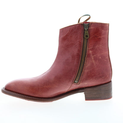 Bed Stu Aldina F328016 Womens Brown Leather Zipper Ankle & Booties Boots