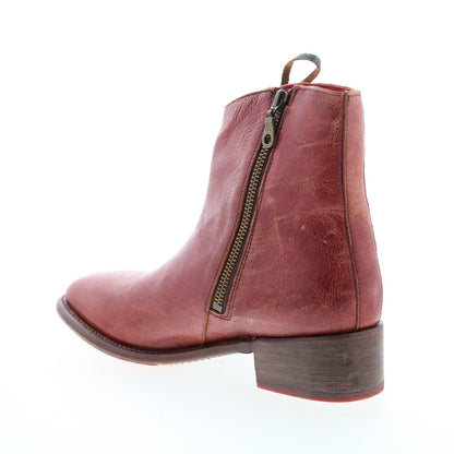 Bed Stu Aldina F328016 Womens Brown Leather Zipper Ankle & Booties Boots