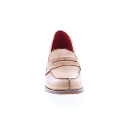 Bed Stu Liberty F346026 Womens Beige Leather Slip On Pumps Heels Shoes