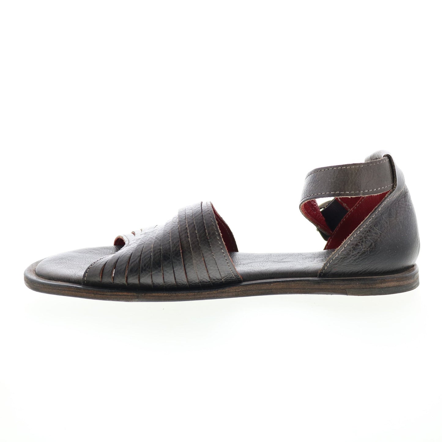 Bed Stu Lilia F373155 Womens Black Leather Hook & Loop Strap Sandals Shoes