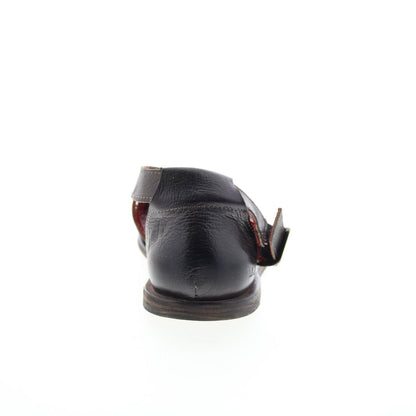 Bed Stu Lilia F373155 Womens Black Leather Hook & Loop Strap Sandals Shoes