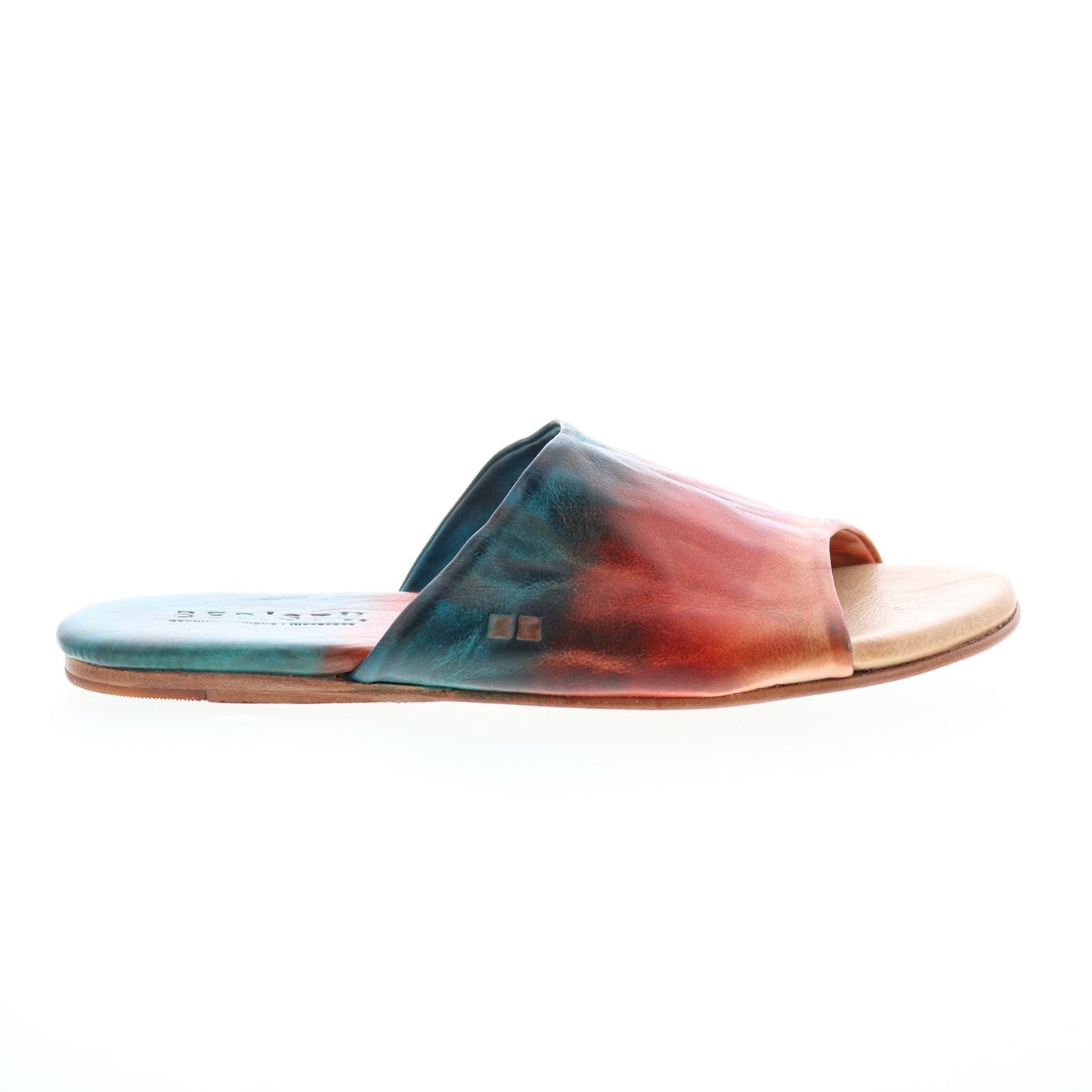 Bed Stu Gia F373184 Womens Orange Leather Slip On Slides Sandals Shoes