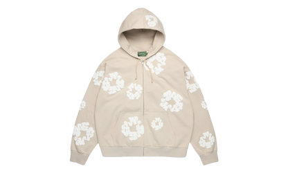 Cotton Wreath Zip Hoodie "Cream" DT613