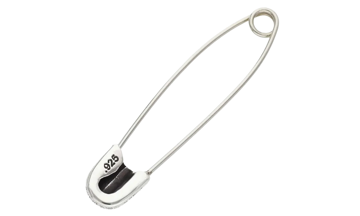 Large Safety Pin Necklace "Silver" CHRM0808