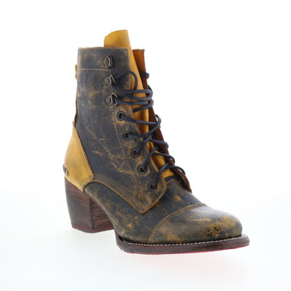 Bed Stu Judgement F385001 Womens Black Leather Lace Up Ankle & Booties Boots