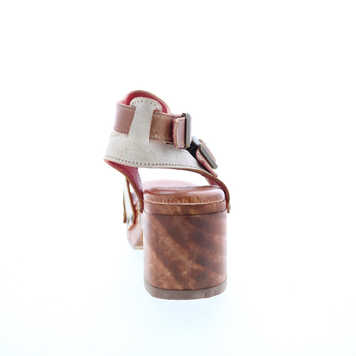 Bed Stu Devlin F399036 Womens Brown Leather Hook & Loop Heeled Sandals Shoes