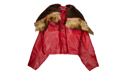 Leather Cropped N3B Jacket "Red" 12115561 RED