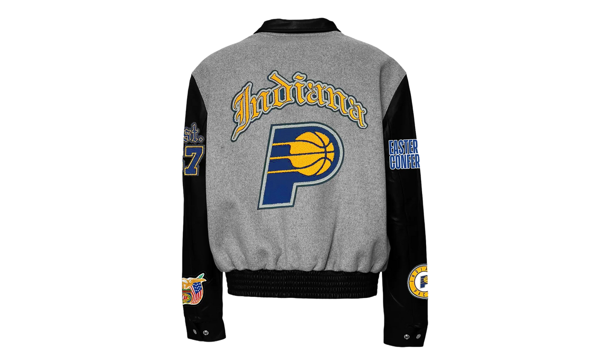 Wool & Leather Old English Varsity Jacket "Indiana Pacers" NBA 004GRY PACERS