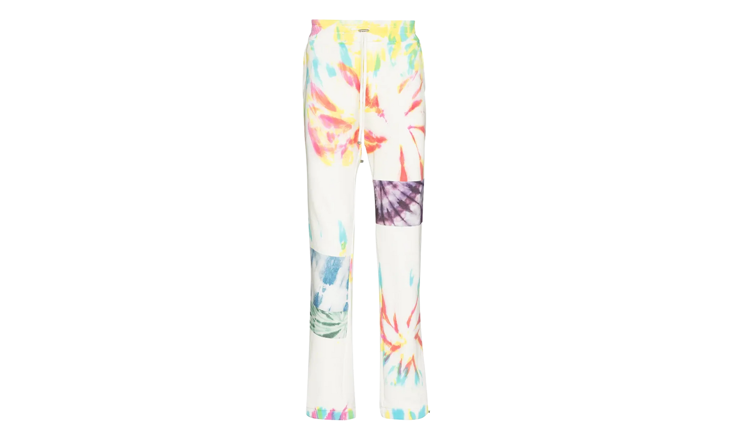 Tie Dye Art Patch Sweatpants "White Multi" MJSP011900