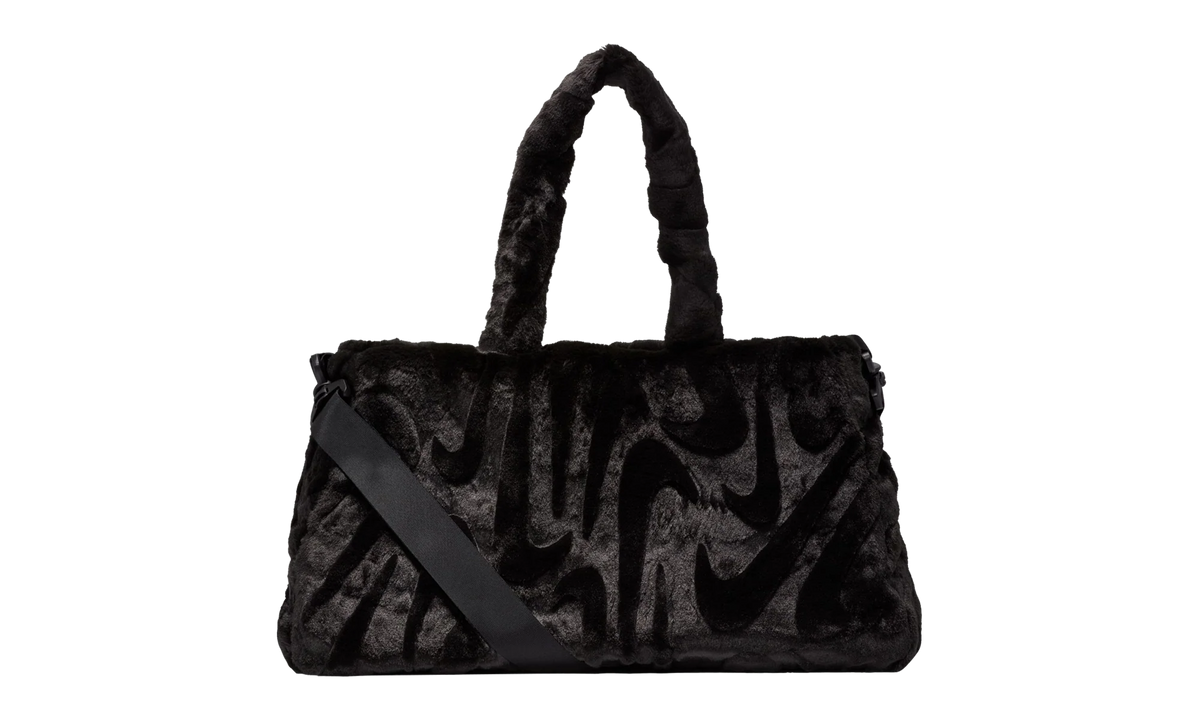 Sportswear Faux Fur Tote (10L) "Black / Black / Metallic Silver" FZ1323 010