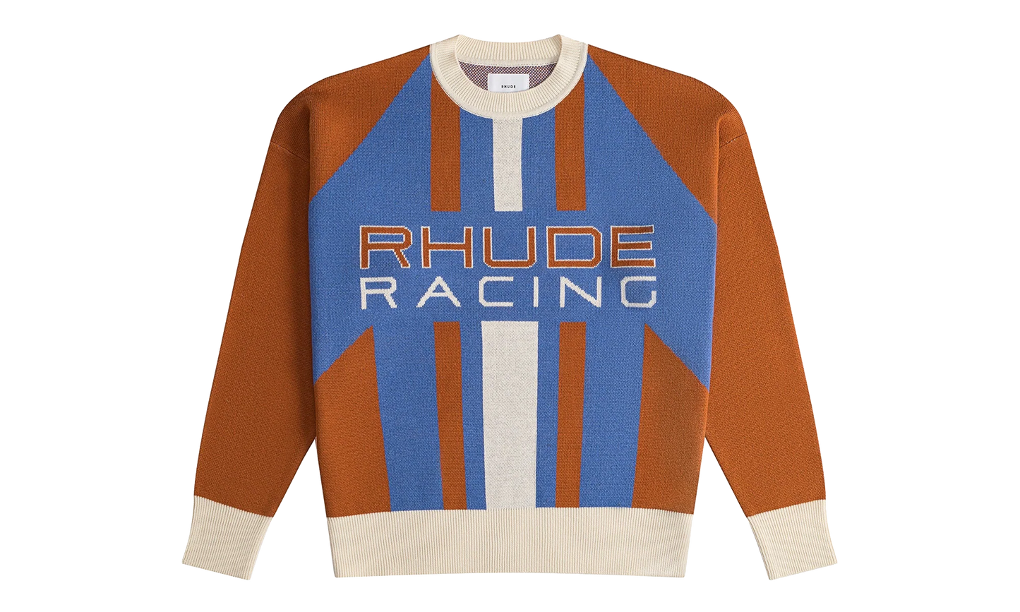 Pavil Knit Crewneck Sweater "Brick / Cream / Blue" RHPS24SW06973146 BRC