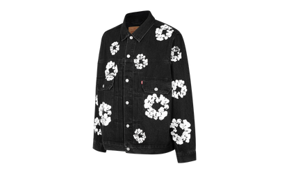 The Cotton Wreath Denim Jacket "Black" DT15