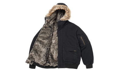 Reversible Faux Fur Hooded Work Jacket "SS26 - Black" SU27011
