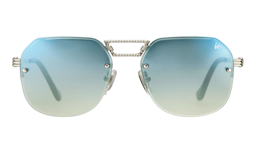 CEO Bevel Rimless Drill Mount 18KT "White Gold / Pastel Blue Flash Silver" DMCE2 0006 48A5