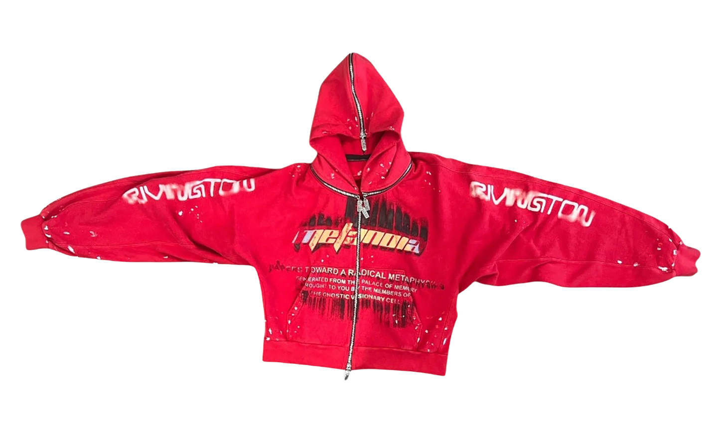 Radical Paper Rose Zip Hoodie "Meta Red" RDCL HD64 META