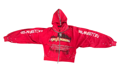 Radical Paper Rose Zip Hoodie "Meta Red" RDCL HD64 META