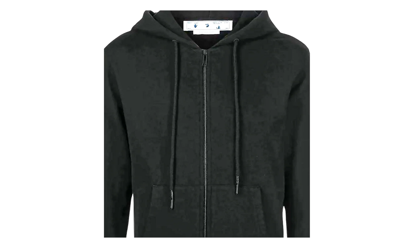 Diag Arrow Knit Zip Hoodie "Black / White" OMHA080C99KNI0011001