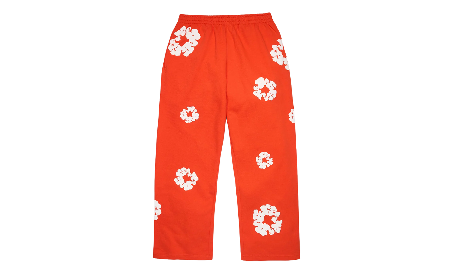 Cotton Wreath Baggy Sweatpants "Dark Orange" DT619