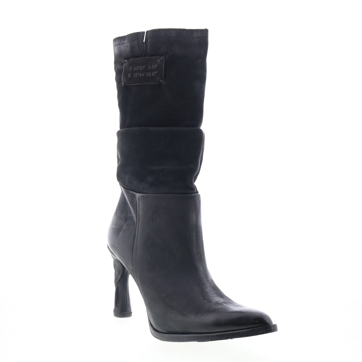 Faron Womens Black Leather Zipper Casual Dress Boots