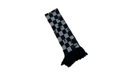 Cashmere Old English Scarf "Black / White" MSK003 004