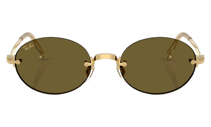 Ray-Ban Rimless "A$AP Rocky - Polished Arista Gold with Dark Brown Lens" RB3929 001 73
