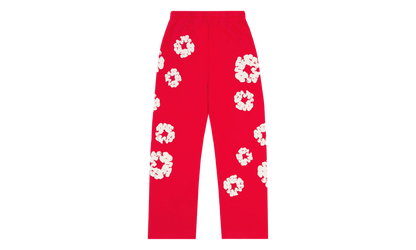 Cotton Wreath Baggy Sweatpants "Red" DT161