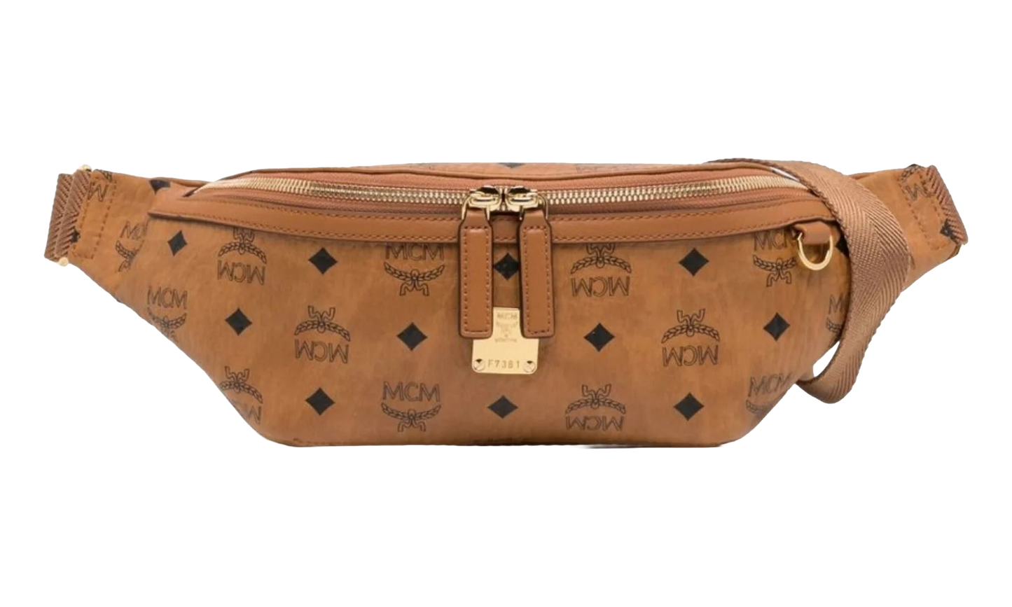 Medium Fürsten Belt Bag in Visetos "Cognac" MMZAAFI01CO001