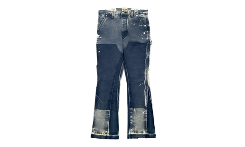 LA Flare Carpenter Pants Paint Splatter "Navy Blue Multi" GD134