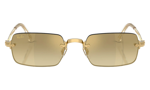 Ray-Ban Rimless "A$AP Rocky - Polished Arista Gold with Brown Mirror Gold Gradient Lens" RB3928 001 7I
