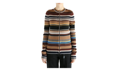 Striped Wool Cardigan WMNS "Multicolor / Brown" RW WN KNIT000009 MULTI BROWN