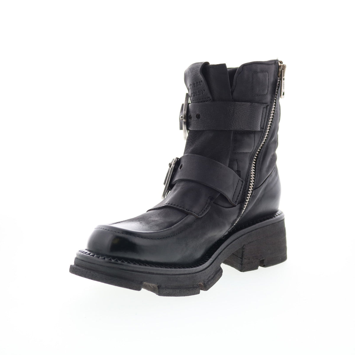 Loman Womens Black Leather Zipper Casual Dress Boots