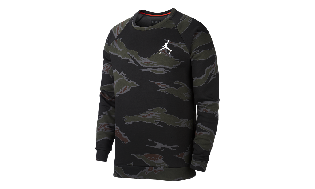 Jumpman Fleece Camo Crew Sweatshirt "Black" AV2310 010