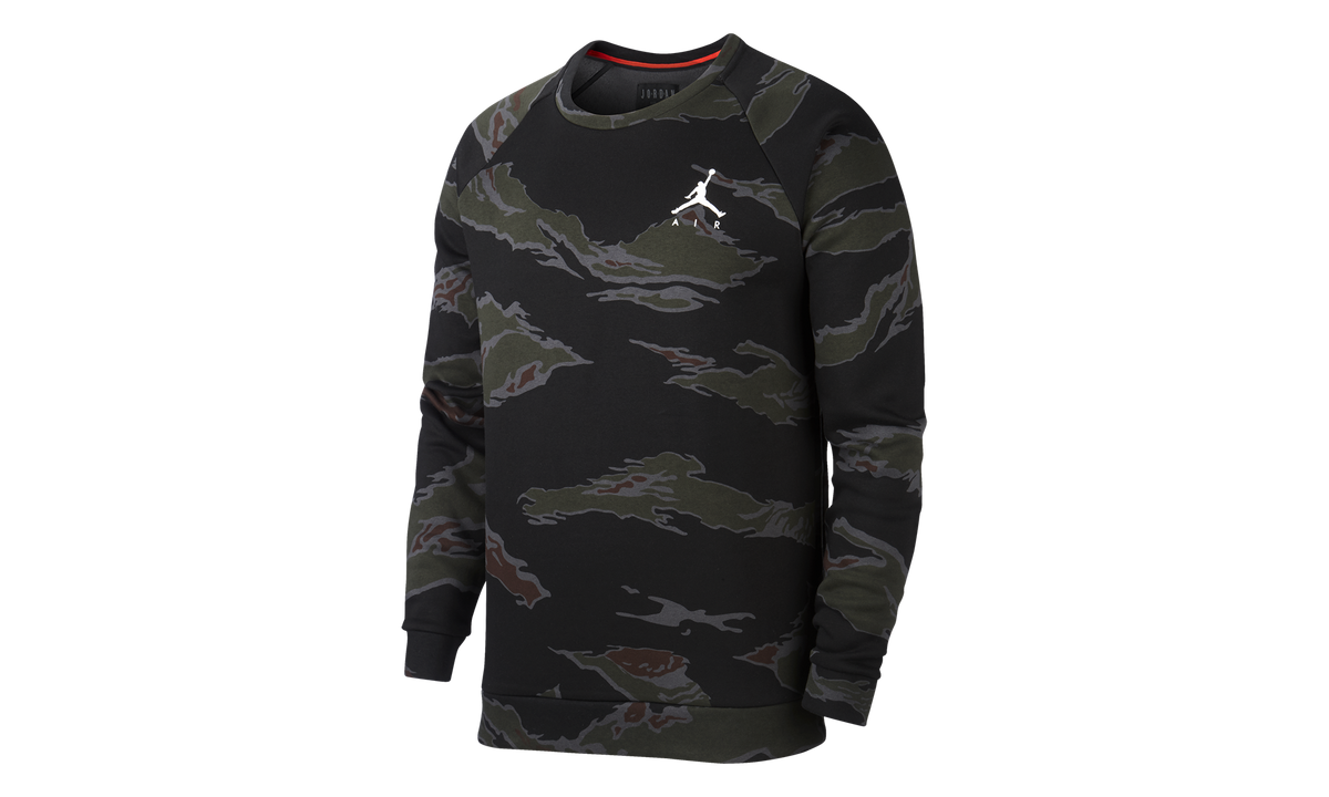 Jumpman Fleece Camo Crew Sweatshirt "Black" AV2310 010