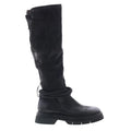 Vick Womens Black Leather Zipper Knee High Boots